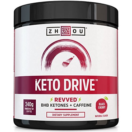 Book Cover KETO DRIVE with Caffeine Exogenous Ketone Complex - BHB Salts for Ketosis, Energy and Focus - Patented Beta-Hydroxybutyrates & Electrolytes (Calcium, Sodium, Magnesium) - Black Cherry 'REVVED'