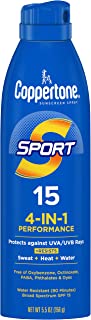 Book Cover Coppertone SPORT Continuous Sunscreen Spray Broad Spectrum SPF 15 (5.5 Ounce) (Packaging may vary)