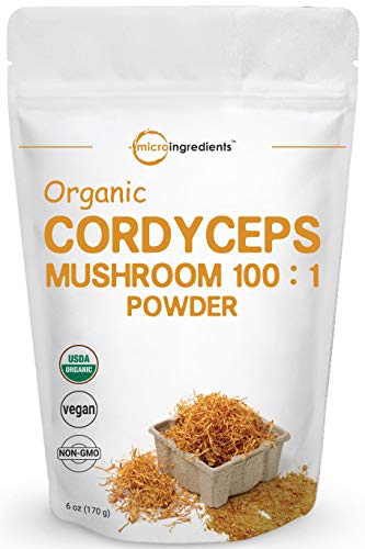 Book Cover Sustainably US Grown, Organic Cordyceps Mushroom Extract 100:1, 6 Ounce, Cordyceps Powder Organic, Supports Energy and Immune Health, No GMOs and Vegan Friendly