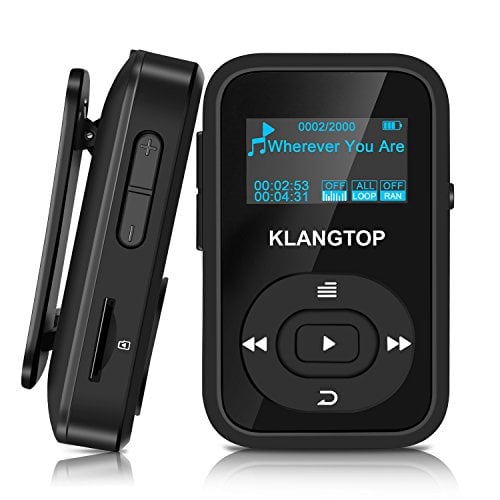 Book Cover Bluetooth MP3 Player 8GB KLANGTOP Digital Clip Music Player with FM Radio Voice Record Function Special Design for Sport and Music Lovers