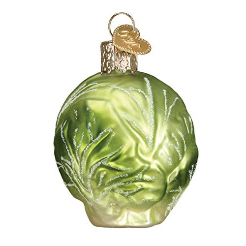 Book Cover Old World Christmas Ornaments: Vegetables Glass Blown Ornaments for Christmas Tree, Brussel Sprout