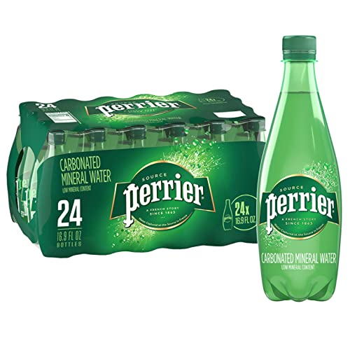 Book Cover PERRIER Sparkling Mineral Water, 16.9-Ounce Plastic Bottles (24 Count)