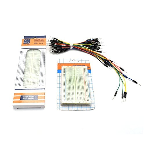 Book Cover ZYAMY 1pcs MB-102 830 + 1pcs 400 Tie Point Prototype Solderless PCB Breadboard Test Protoboard DIY Bread Board with Self-Adhesive Tape + 65pcs Jumper Wires
