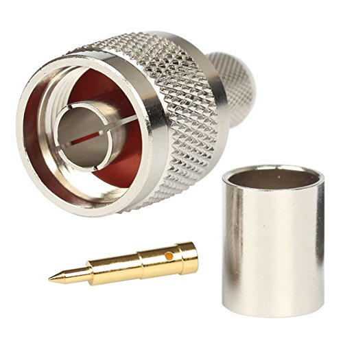 Book Cover N Connectos Male Crimp Rf Coaxial Connector 50 ohm for LMR400 Belden 9913 RG8 Pack of 5 Piece
