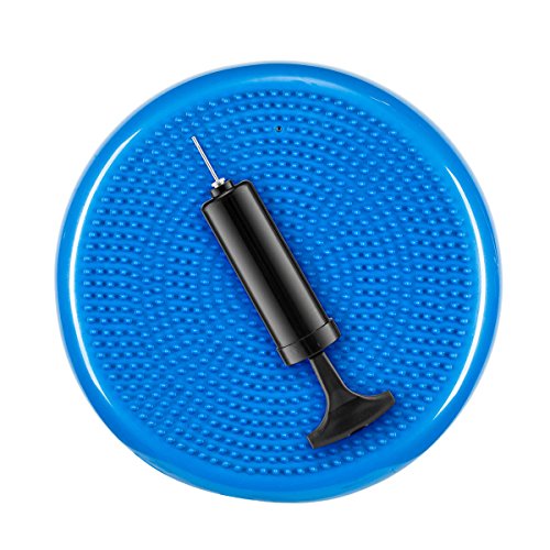 Book Cover YOGU Inflated Stability Wobble Cushion, Including Free Pump/Exercise Fitness Core Balance Disc (Blue)