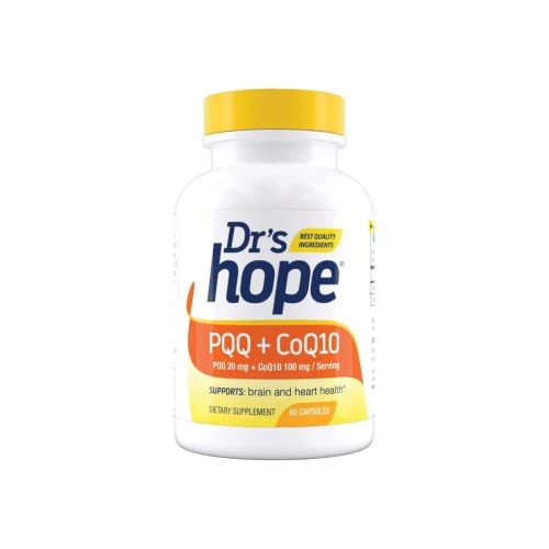 Book Cover Dr's Hope PQQ + CoQ10 - PQQ 20 mg + CoQ10 100 mg 60 Capsules | Helps to Supports Brain, Immune - Rich in Antioxidants & Boosts Energy | 1 Capsule per serving | Vegan, Non-GMO & Gluten free