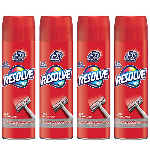 Book Cover Resolve High Traffic Carpet Foam, 88 oz (4 Cans x 22 oz), Cleans Freshens Softens & Removes Stains