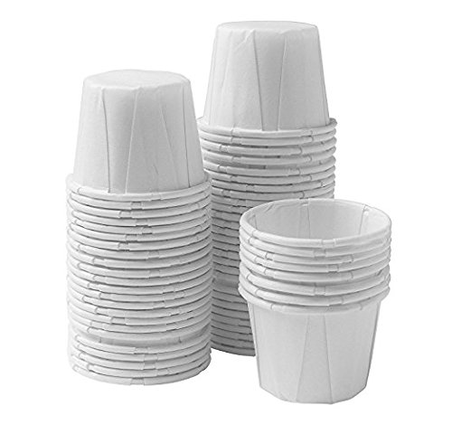 Book Cover Disposable Paper Souffle Medicine Cups 3/4 oz [Pack of 2500] â€“ (0.75 Ounce) Small Cups for Medication Distribution, Pills, Tasting, Condiments, Food and Dessert Serving