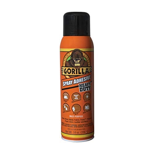 Book Cover Gorilla Heavy Duty Spray Adhesive, Multipurpose and Repositionable, 14 Ounce, Clear, (Pack of 1)
