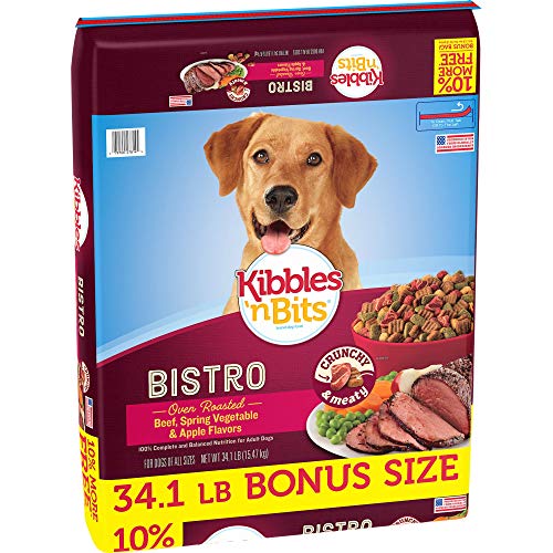 Book Cover Kibbles 'N Bits Bistro Oven Roasted Beef Flavor Bonus Bag Dry Dog Food, 34.1 Lb