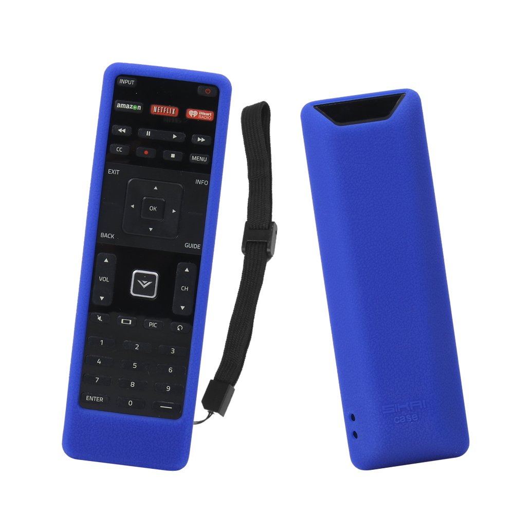 Book Cover SIKAI Remote Case Compatible with Vizio XRT122 Smart TV Remote [Eco-Friendly] Silicone Case for VIZIO Smart LCD LED TV Remote [Shock Proof] Silicone Cover for Vizio XRT122 Remote with Lanyard (Blue)