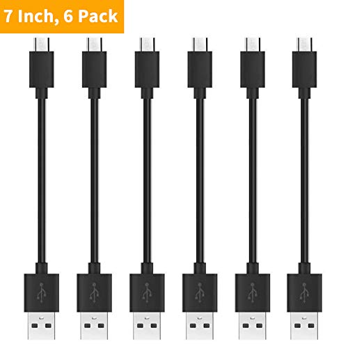 Book Cover Short Micro USB Cable (7-Inch) Fast Charging for Charging Station Compatible with Android Devices- 6 Pack by HMIAO