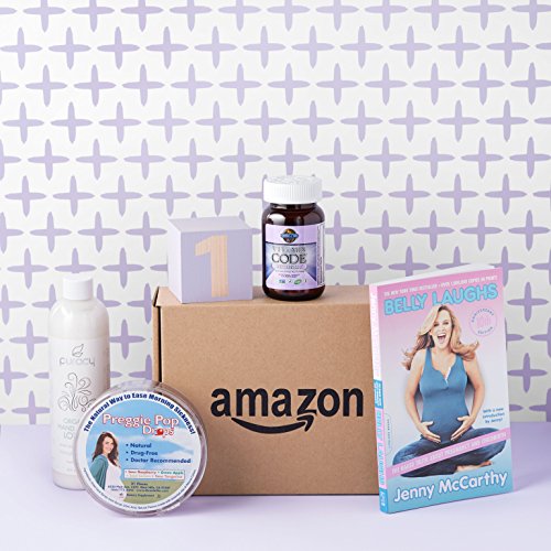 Book Cover First trimester box: Anti nausea drops, prenatal vitamins, body lotion and pregnancy book