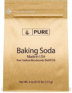Book Cover Pure Sodium Bicarbonate (Baking Soda) (4 oz.), Eco-Friendly Packaging, Highest Purity, Food Grade
