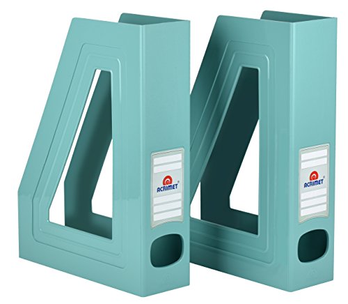 Book Cover Acrimet Magazine File Holder (Solid Green Color) (2 Pack)