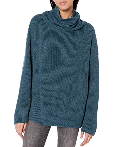 Book Cover Cable Stitch Women's Funnel Neck Oversized Sweater