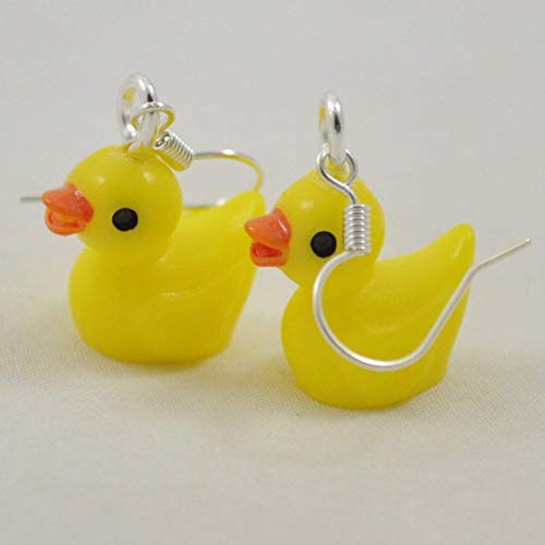 Book Cover Cute Yellow Rubber Duck Duckie Ducks Earrings