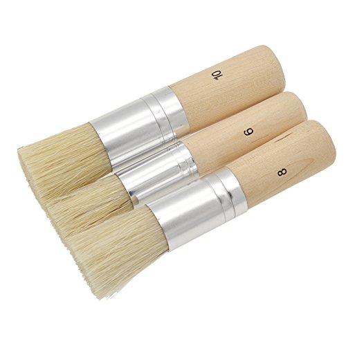 Book Cover Looneng Stencil Brushes Set, Pure Natural Bristle DIY Art Crafts Paint Brush
