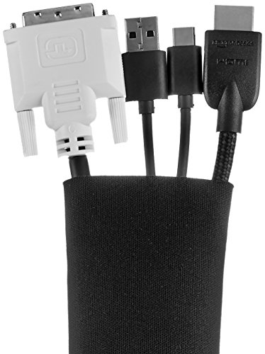 Book Cover Amazon Basics Wire Cable Management Sleeve Cover Organizer - Zipper, 40-Inch, Black, 2-Pack