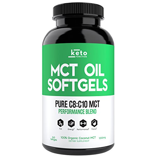 Book Cover KETO Function MCT Oil Capsules - 240 Organic C8 MCT Pills from Pure Coconut Oil - The Perfect Keto Diet Pill - Easy to Digest 1000mg Softgels to Fuel Energy, Brain Support, Ketosis & Ketones Now
