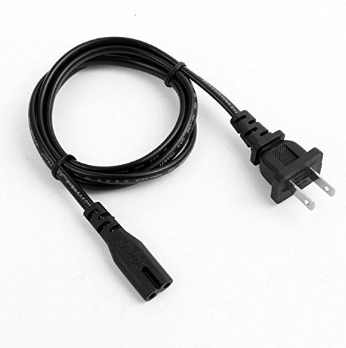 Book Cover 6FT 2 Prong Wall Extension Power Cable 2 Slot Cord for Sony PS2 Playstation, PS3 Slim,Sony Playstation 4 (PS4) Slim (1pack)
