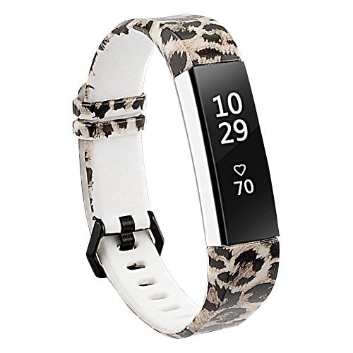 Book Cover RedTaro Bands Compatible with Fitbit Alta and Fitbit Alta HR,Leopard,Standard Size for 5.5