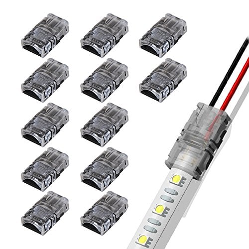Book Cover GOOCHAN 2-Pin LED Connector for 10MM Wide Waterproof Single Color LED Strip Light- Strip to Wire Quick Connection