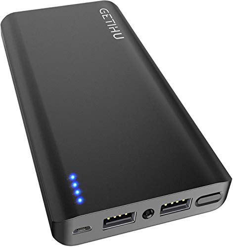 Book Cover GETIHU Portable Charger, 13000 mAh Power Bank, 4.8A High-Speed 2 USB Ports Battery Pack External Battery with Flashlight, Compatible with iPhone Xs X 8 7 6s 6 Plus Samsung Note 9 S9 iPad Tablet etc.
