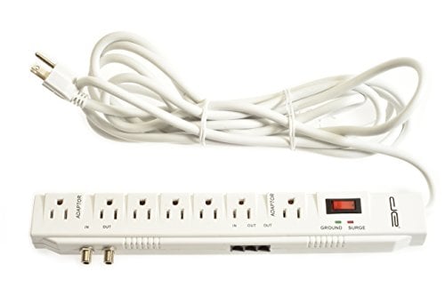Book Cover Digital Energy 15 Foot Long 7-Outlet 2400 Joules Surge Protector Power Strip, Heavy Duty 14 AWG Wire, ETL Certified, 15-Ft Long Extension Cord