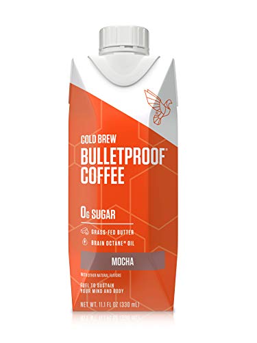 Book Cover Bulletproof Cold Brew Coffee, Chocolate Flavor, Keto Friendly, Sugar Free, with Brain Octane MCT oil and Grass-fed Butter (12 pack)