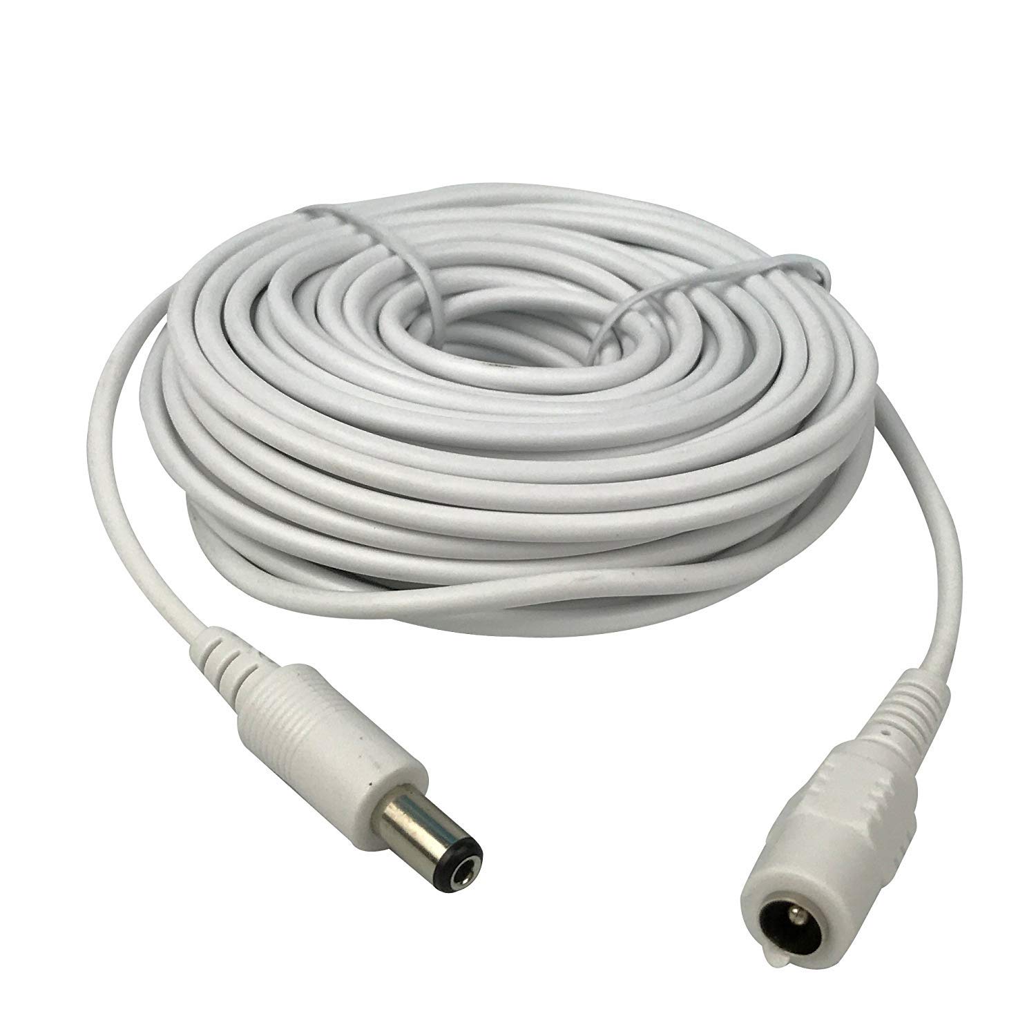 Book Cover Vanxse CCTV Dc 12v Power Extension Cable 10m(30ft) 2.1x5.5mm for CCTV Security Cameras IP Camera Dvr Standalone in White Color-WPC10M