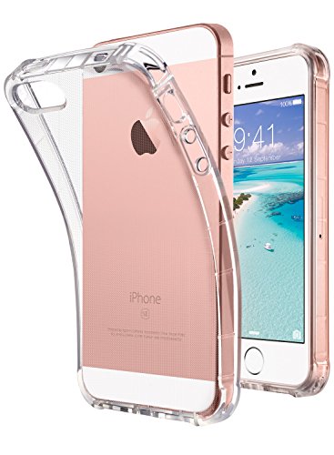 Book Cover ULAK iPhone SE Case Clear (2016 Edition), iPhone 5s case, iPhone 5 case, Clear Slim Fit 5/5S/SE Case with Transparent Flexible Soft TPU Bumper Shock-Absorption Cover -Retail Packaging - HD Clear