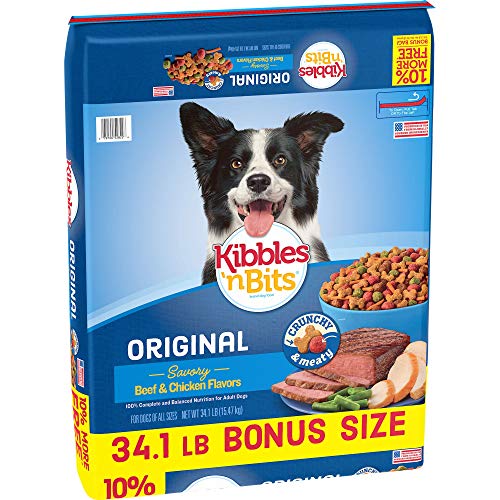 Book Cover Kibbles 'N Bits Original Savory Beef & Chicken Flavors Bonus Bag Dry Dog Food, 34.1 Lb