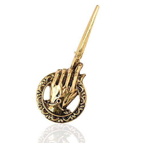 Book Cover Tagoo Men's GOT Hand of The King Brooch Pin - Antique Gold&Bronze (Antique Gold)