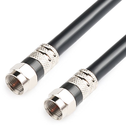 Book Cover Postta Digital Coaxial Cable(30 Feet) CL2-Rated Quad Shielded White RG6 Cable with F-Male Connectors
