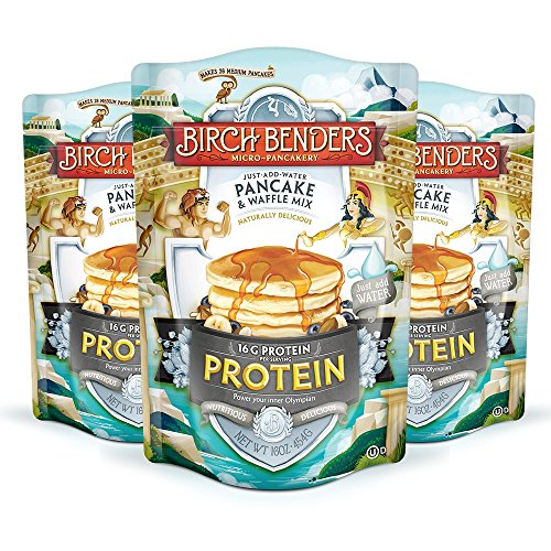 Book Cover Performance Protein Pancake and Waffle Mix with Whey Protein by Birch Benders, 16 Grams Protein Per Serving, Non-GMO Verified, 48 Ounce (16oz 3-pack)