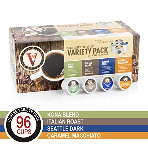 Book Cover Flavored & Unflavored Coffee Variety Pack for K-Cup Keurig 2.0 Brewers, 96 Count Victor Allen's Coffee Single Serve Coffee Pods