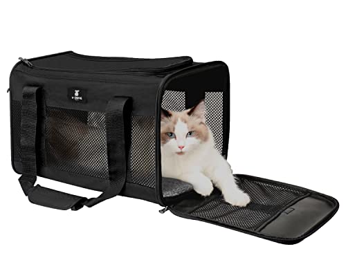 Book Cover X-ZONE PET Cat Carrier Pet Carrier Portable Kitten Carrier for Small Medium Cats Under 25 Lbs,Cat Carrying Case with Removable Fleece Pad,Airline Approved Soft Sided Pet Travel Carrier
