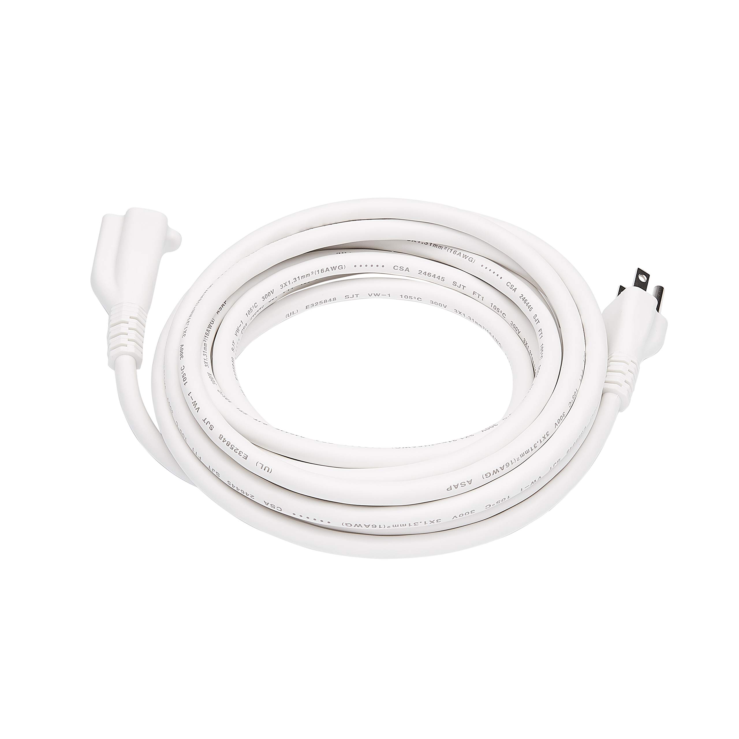 Book Cover Amazon Basics Extension Cord, 13 Amps, 125V, 15 Feet, White White 15-Foot Single Extension Cord