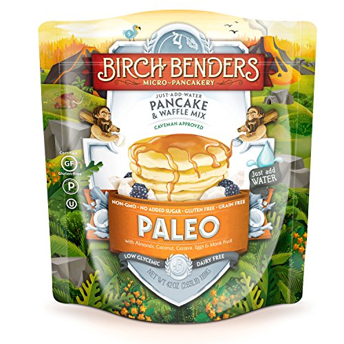 Book Cover Paleo Pancake and Waffle Mix by Birch Benders, Low-Carb, High Protein, High Fiber, Gluten-free, Low Glycemic, Prebiotic, Keto-Friendly, Made with Cassava, Coconut & Almond Flour, 42 Ounce (Pack of 1)