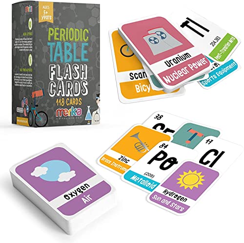 Book Cover merka Kidsâ€™ Educational Flashcards: Periodic Table of The Elements Game (118 Cards) â€“ an Engaging Way to Learn Science and Chemistry â€“ for Home or School Use â€“ Recommended for Children Ages 5 and Up