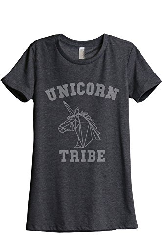 Book Cover Unicorn Tribe Women's Relaxed T-Shirt Tee Charcoal Grey