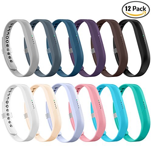 Book Cover LEEFOX Compatible Fitbit Flex 2 Band, Replacement for Fitbit Flex 2 Accessory Silicon Wristband w/Fastener Clasp Fitness Strap for Original Flex 2, 12 Packs, Small(Psalm 23-3)