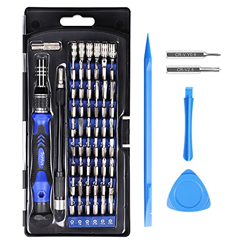 Book Cover Syntus Precision Screwdriver Set, 63 in 1 with 57 Bits Screwdriver Kit, Magnetic Driver Electronics Repair Tool Kit for iPhone, Tablet, Macbook, Xbox, Cellphone, PC, Game Console, Blue