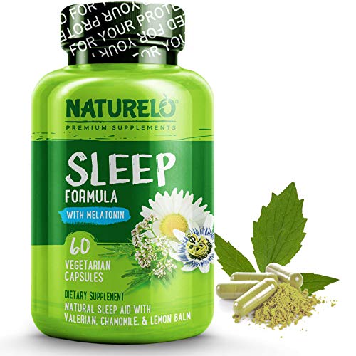Book Cover NATURELO Sleep Aid - with Melatonin, Magnesium, GABA, Valerian Root, Lemon Balm, Chamomile Herbal Extracts - Plant-Based Sleeping Aid - 60 Vegan Capsules