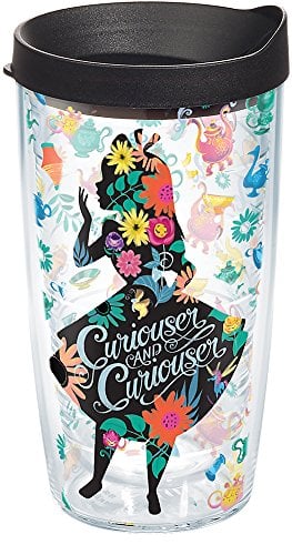 Book Cover Tervis Disney - Alice In Wonderland - Curiouser Made in USA Double Walled Insulated Tumbler Cup Keeps Drinks Cold & Hot, 16oz, Classic