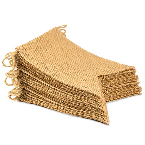Book Cover ThxToms (30 Pcs) Burlap Banner, DIY Party Decor for Birthday, Wedding, Baby Shower and Graduation, 29ft