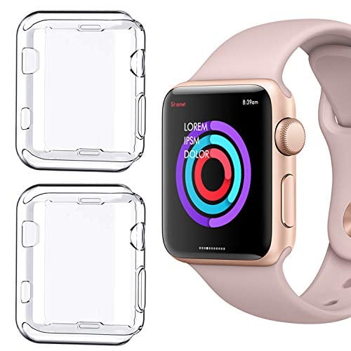 Book Cover [2 Pack] Compatible for Apple Watch Series 1 42mm Case, iMieet Soft TPU Screen Protector All-Around Protective 0.3mm HD Clear Ultra-Thin Cover Case for Apple Watch 42mm Series1