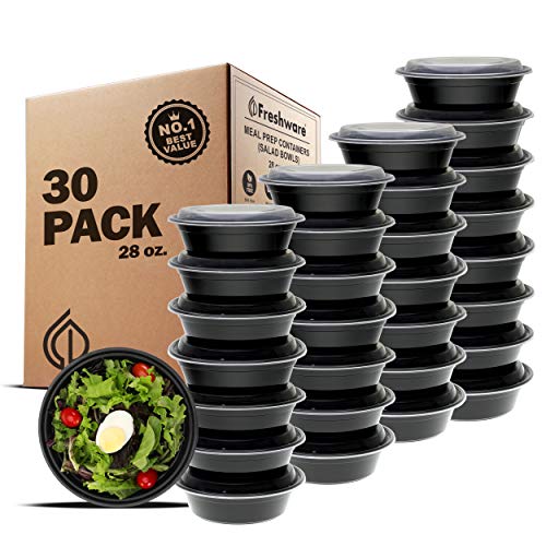 Book Cover Freshware Meal Prep Containers [21 Pack] Bowls with Lids, Food Storage Bento Box | BPA Free | Stackable | Lunch Boxes, Microwave/Dishwasher/Freezer Safe, Portion Control, 21 day fix (28 oz)