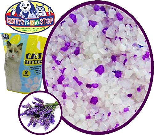 Book Cover Matty's Pet Stop Crystal Silica Non Clumping Cat Litter with Lavender Scented Odor Control, 8 Pounds